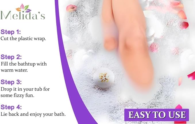 Pack Vegan Bath Bombs with Cocoa Butter & Avocado Oil - Aesthetic Appeal & Aroma, Perfect for Self-Care & Spa, Ideal Gift for Kids, Women and Moms, Pack of 6 (100 grs)