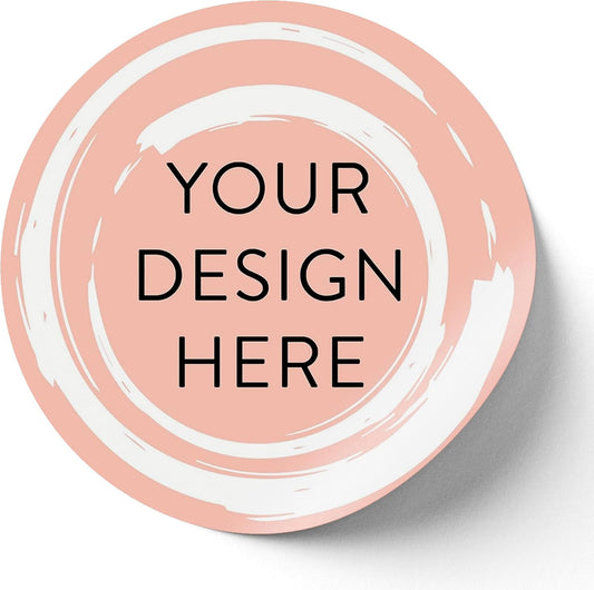 100 Custom Vinyl Stickers - Upload Your own Image, Text, Design, Logo - Personalized Logo Labels for Handmade, Packaging, Bottle, Jars, Candle, Brand Stickers (Peach, 5x5)