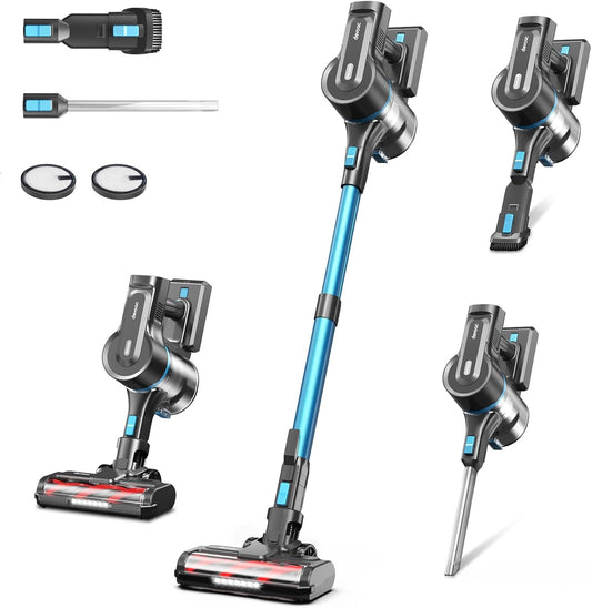DEVOAC S11 Cordless Vacuum Cleaner, 50Kpa 50 Mins Vacuum Cleaners for Home,8 in 1 Lightweight Stick Vacuum with Self-Standing, Powerful Rechargeable Vacuum for Carpets, Pet Hair, Hardwood Floors