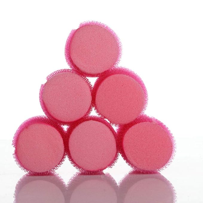 12pcs Self-adhesive Hair Curlers Soft Sponge Hair Rollers for Women Rosy and Blue Easy to Use Lightweight and Portable