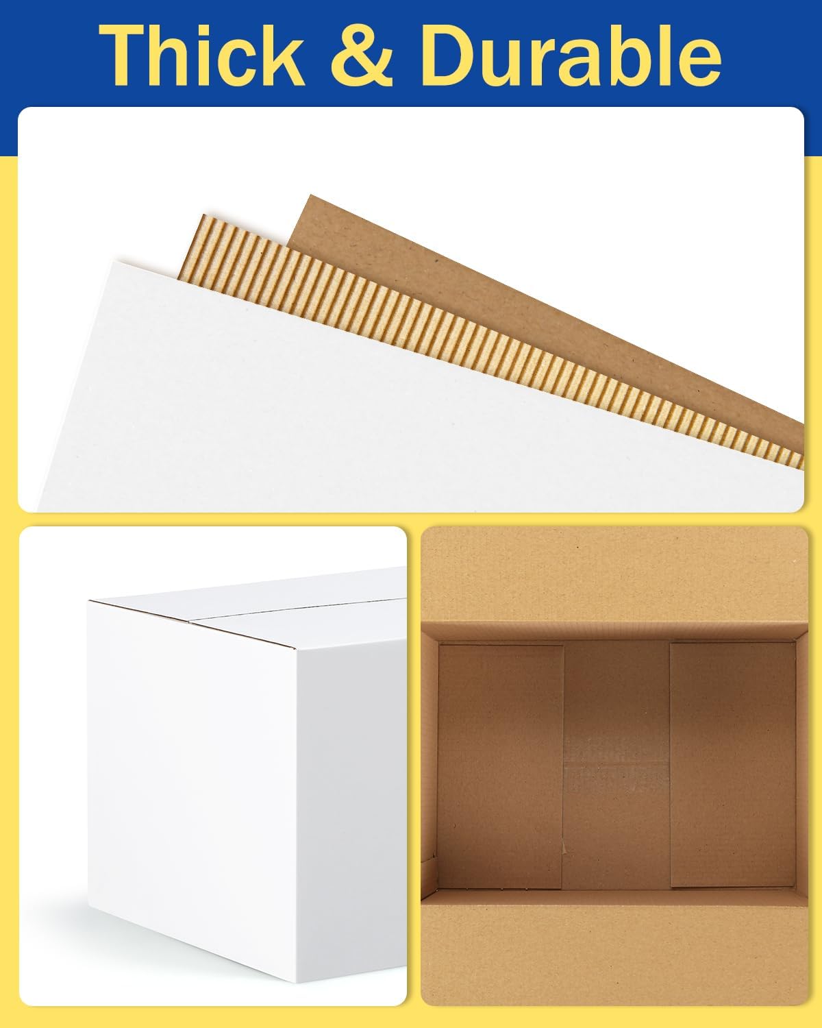 Assorted-Sizes-Shipping-Boxes-45-Pack: 6x6x6 & 8x6x6 & 11x6x6 Small-Shipping-Boxes-Mailers, White Corrugated-Cardboard-Boxes-for-Packing-Small-Business Mailing