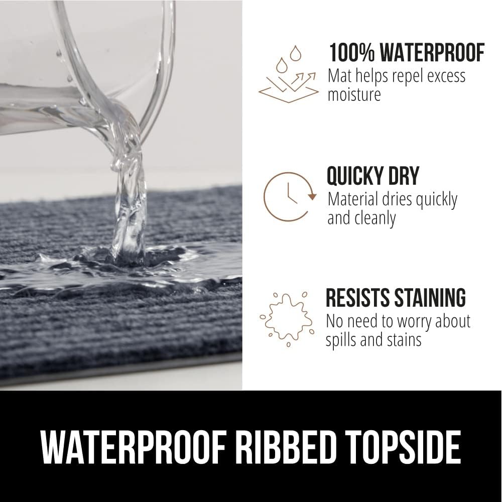 GORILLA GRIP Traffic Guard Door Mat, 60x36, Heavy Duty Welcome Mats, Commercial Office Space Doormat, Waterproof, Fade Resistant, Strong Rubber Backing, Low Profile, Shoe and Boot Scraper, Gray