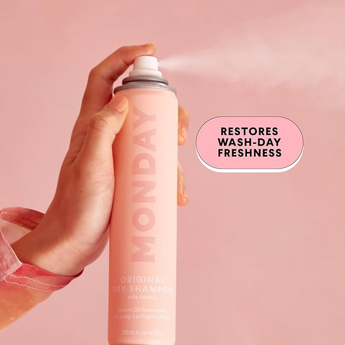 MONDAY HAIRCARE ORIGINAL Dry Shampoo with Keratin, oil-absorbing for All Hair Types 200 mL, Dual Pack