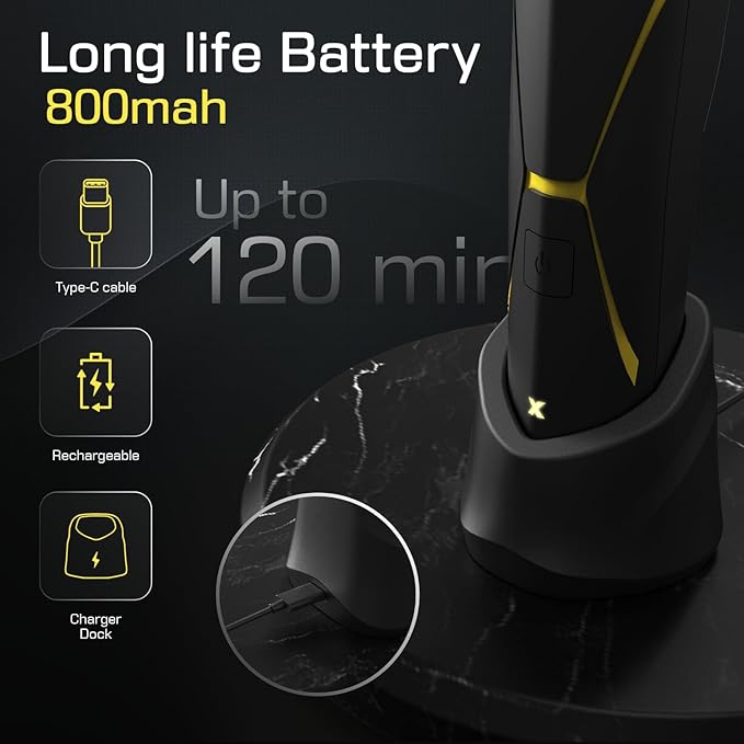 Electric Body Hair Trimmer for Men - Manscape Pubic Hair Groomer Waterproof Wet/Dry Ball Grion Shaver Type-C Rechargeable Cordless Replaceable Ceramic Blade Razor Male Professional Grooming Smooth