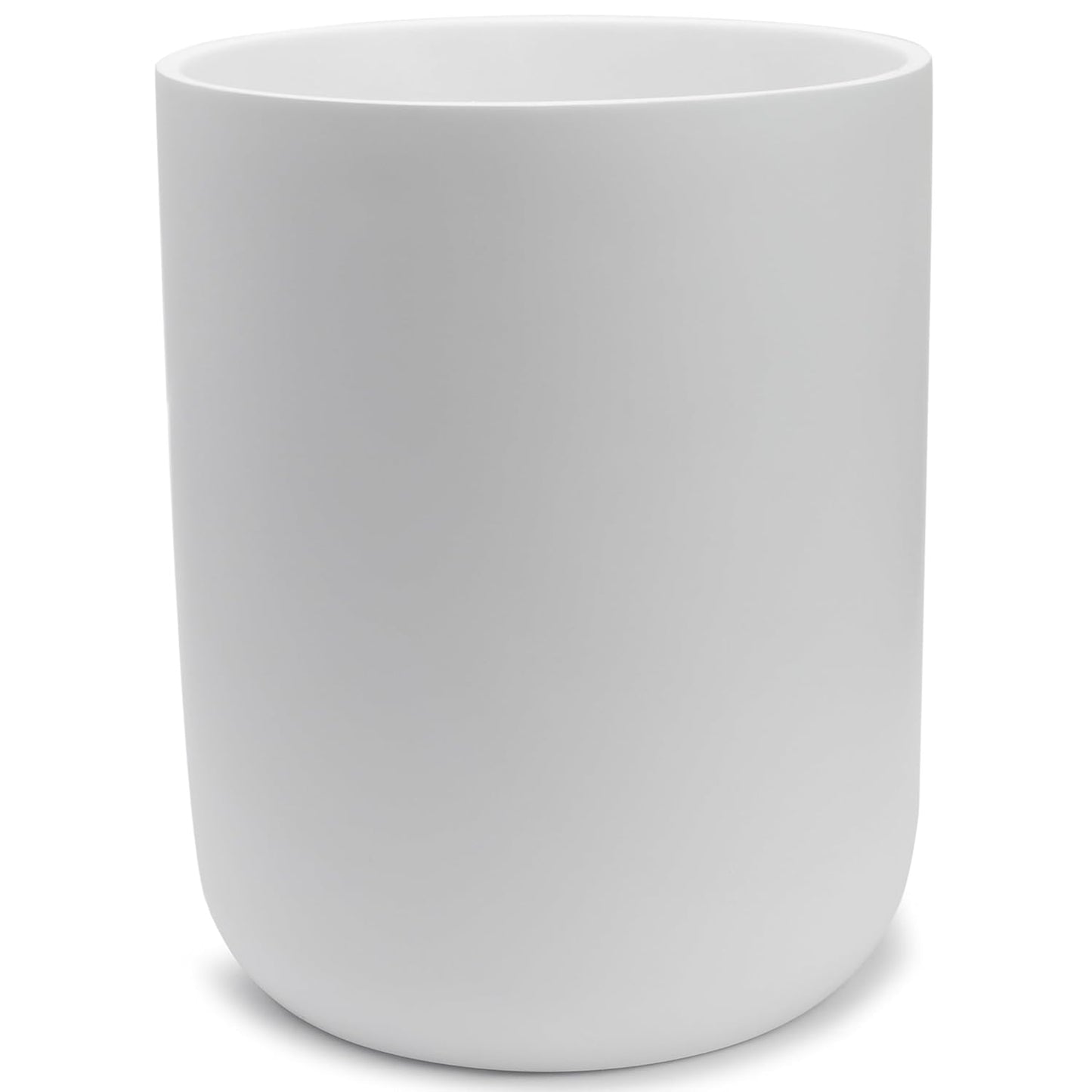 Matte White Round Compact Trash Can Mini, 2 Gallons / 7.5L Garbage Bin, Tiny Wastebasket for Bathrooms, Office, Under Desk, Bedroom, Laundry Room, Kitchen, Kids Room, and Dorm