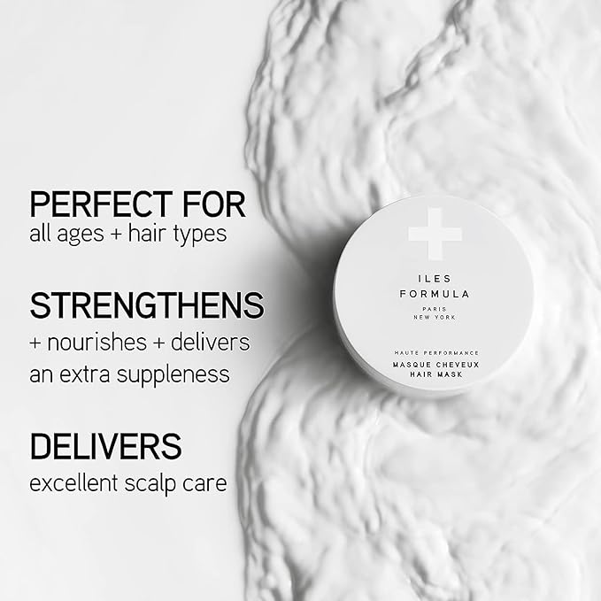 ILES FORMULA Hair Mask – Deep Conditioning Hair Treatment for Dry, Damaged, Frizzy Hair - Lightweight Hair Repair Mask with Tucuma Butter, Macroloba Seed, Vitamins B5 & E | Hydrating, Color-Safe