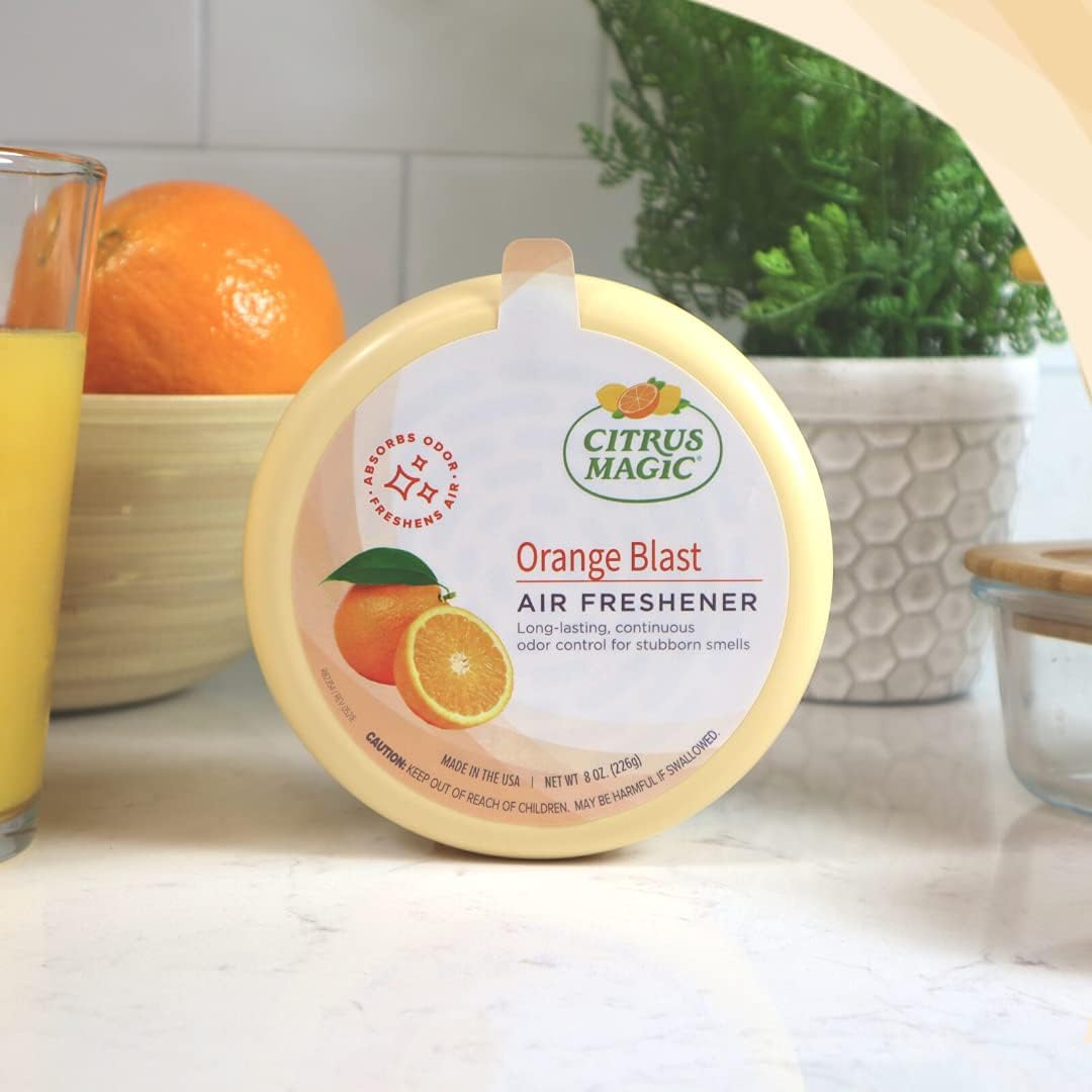 Citrus Magic Odor Absorbing Solid Air Freshener, Orange Blast, 8-Ounce, Pack of 3, 3 Count