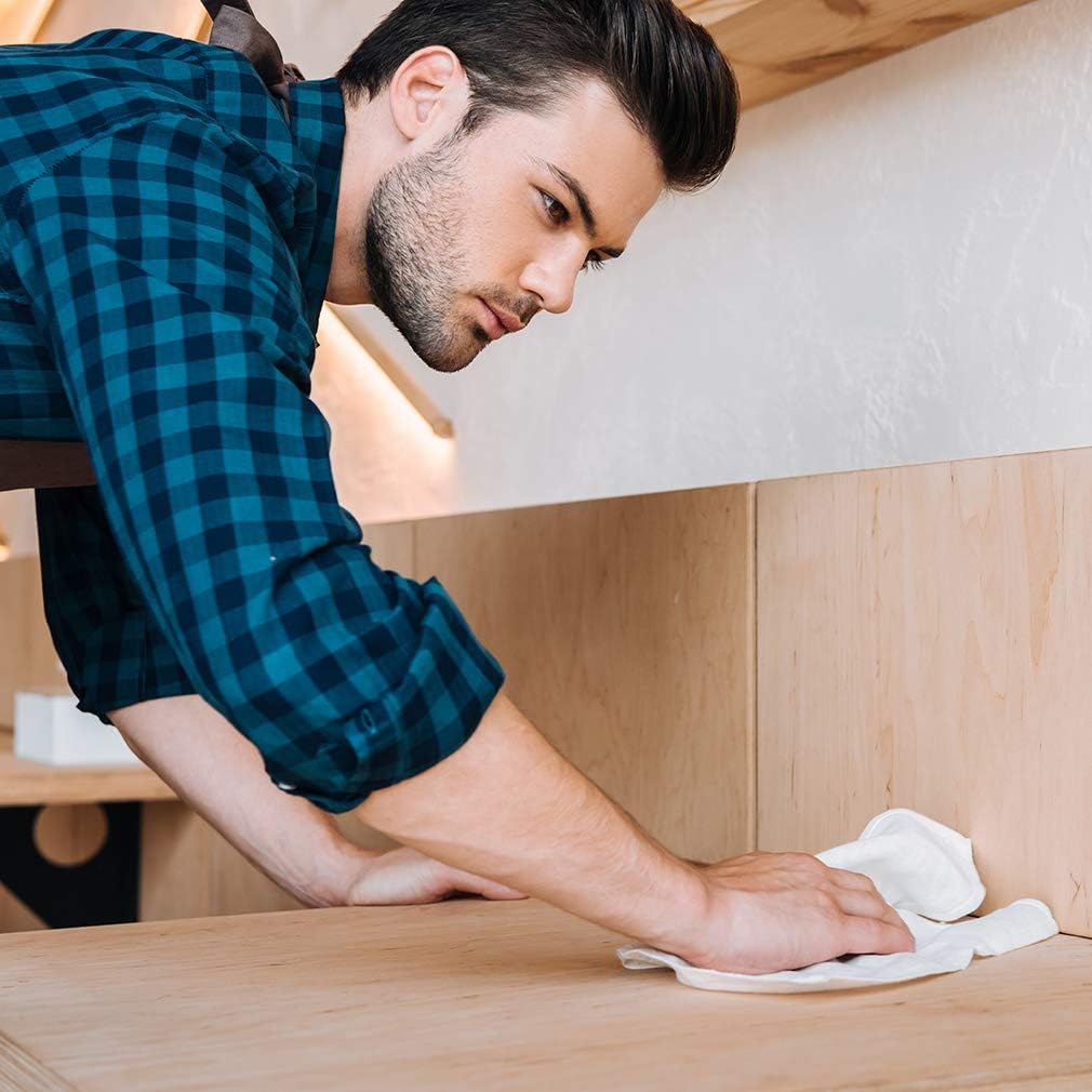 Bar Mop Towels 16”x19”, White Kitchen Bar Towel 12 Pack, 100% Cotton Ribbed Cleaning Cloths Rags, Super Absorbent Terry Shop Towels for Home Restaurant Commercial Use