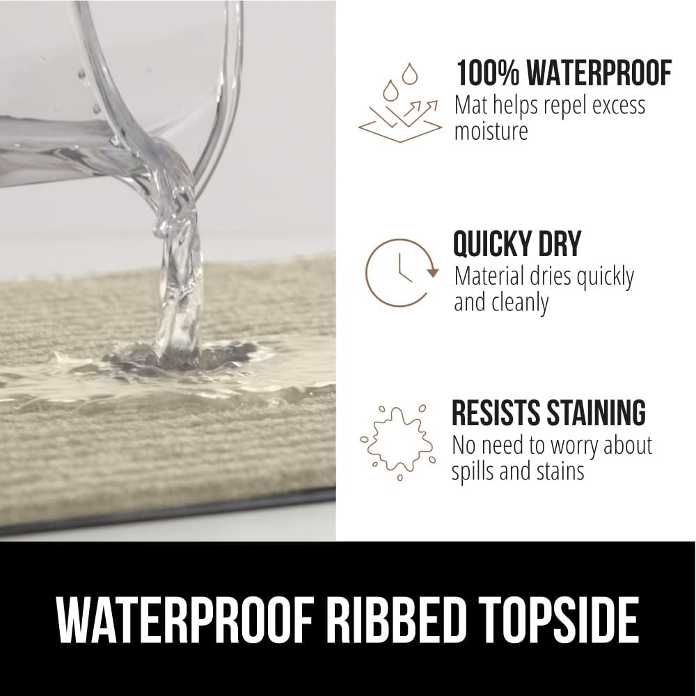 GORILLA GRIP Traffic Guard Door Mat, 2 Pack, Heavy Duty Waterproof Doormat, Commercial Office Space Welcome Mats, Stain and Fade Resistant, Low Profile, Strong Rubber Backing, 29x17, Beige