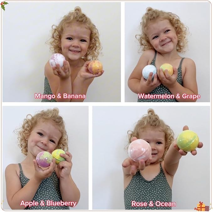 Advent Calendar 2025, 24 Piece Christmas Bath Bombs for Kids, 24 Days of Surprise Bath Bombs for Kids with Christmas Themed Jewelrys Inside