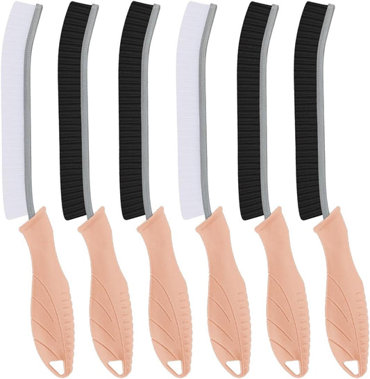 Hard Bristle Crevice Cleaning Brush-Thin Gap Scrub Brush, Small Cleaning Brush, Grout Brush, Kitchen Brush, Cleaning Tools for Toilet, Bathroom, Sink, Home, Household, Window (6, Pink)