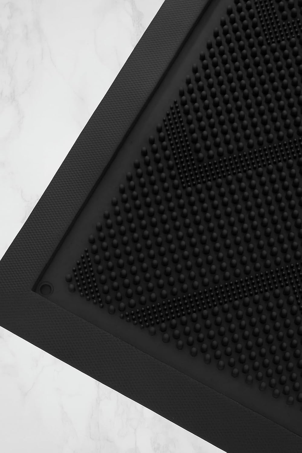 HAMARA Front Door Mat for Outside Entrance 35.5"x17" – Anti-Slip Dirt-Trapping Waterproof Rubber Indoor & Outdoor Mat with Textured Surface for Entryway - Heavy Duty All Weather Doormat – Black