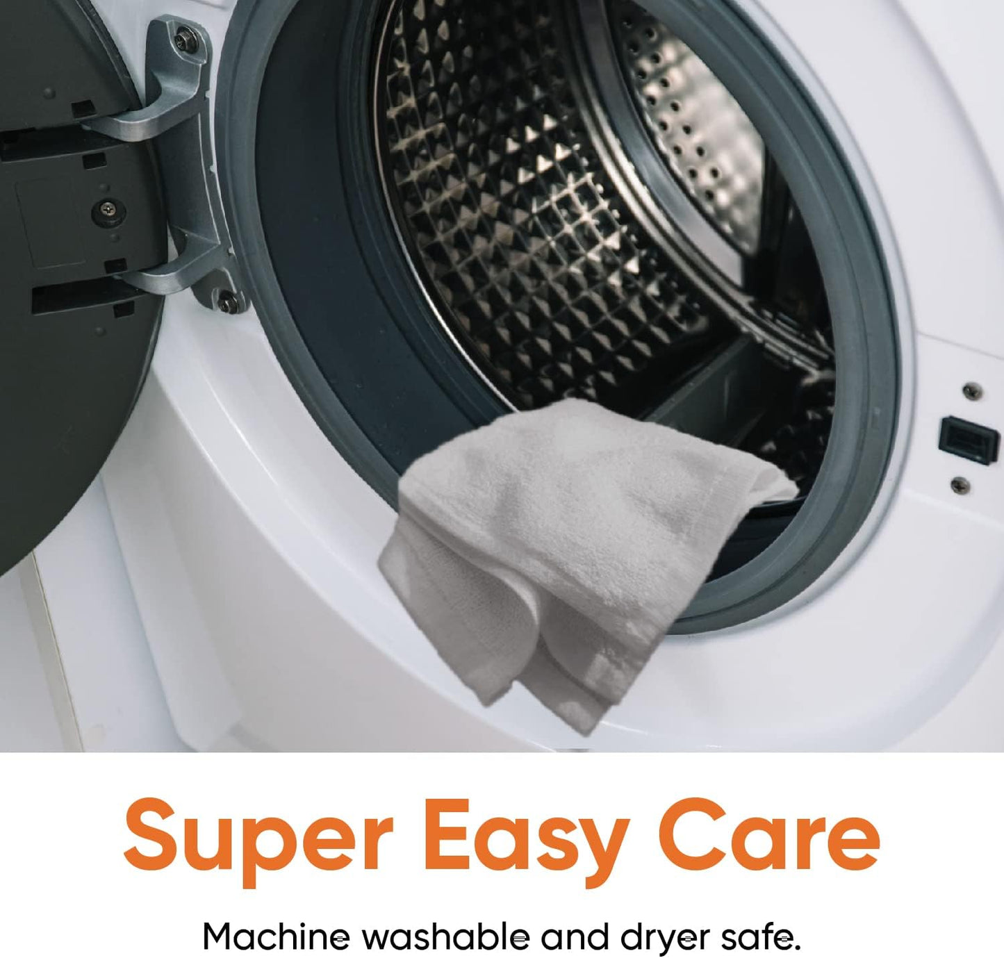 Superio Cotton Terry Washcloths Grey Towels 100% Cotton Cleaning Cloth 16" Rags Wash Clothes for Body and Face, Spa Towels, Multi Purpose (6, 12"x12")