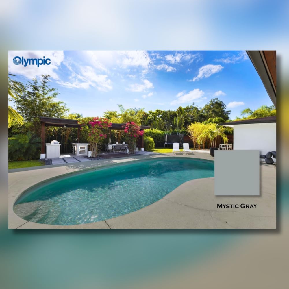 Olympic Patio Tones - Mystic Gray - 1 Gallon - Non-slip acrylic deck and patio coating, concrete restorer.