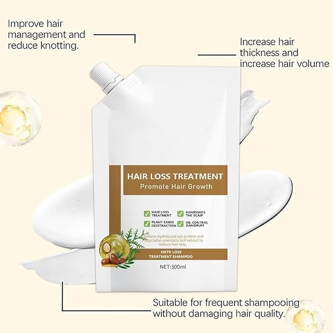2 pcs Anti Hair Loss Shampoo,Anti-hair Fall Promote Hair Growth, Rich in Various Plant Extracts Shampoo,For All Hair Types,10.55fl oz (2pcs)
