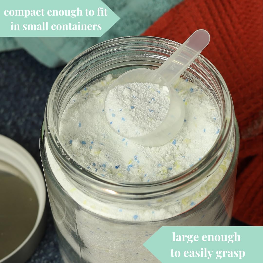 4 Pack – 2 Tablespoon Plastic Measuring Scoop – 1/8 cup / 29.6cc / 29.6 ml / 1 oz. – for Protein, Powders, Coffee, Milk Powder, Laundry Soap