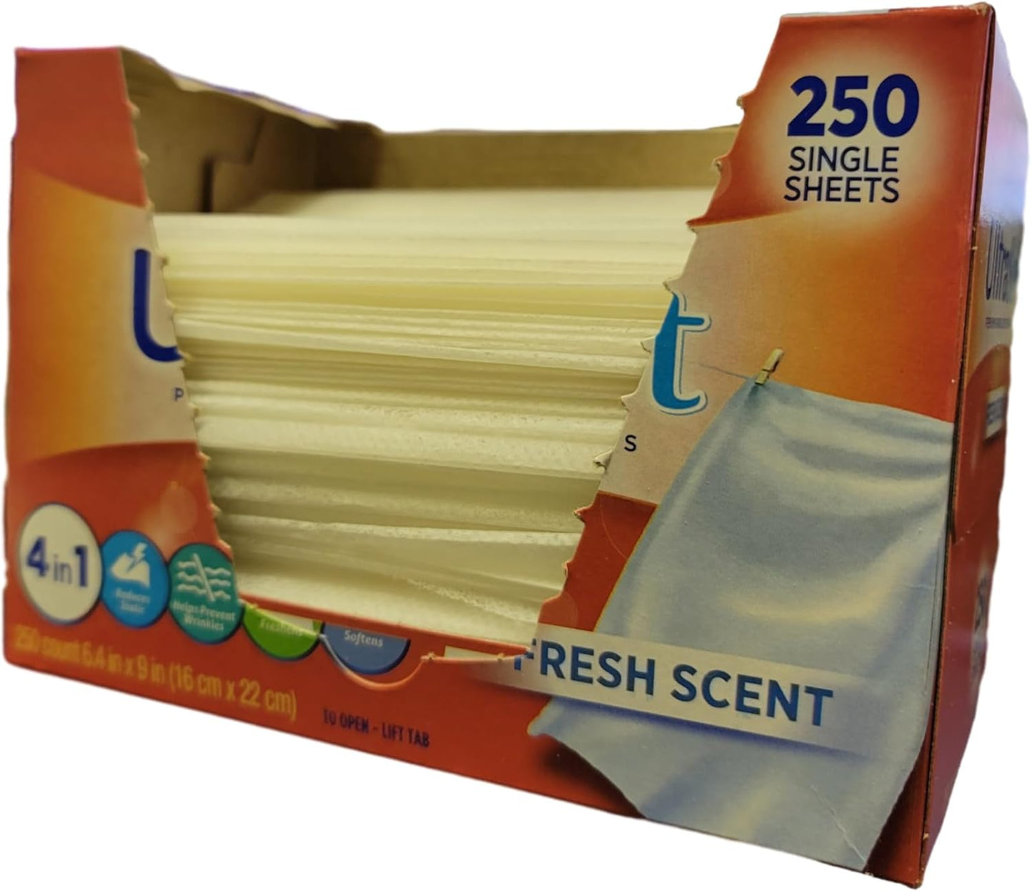 4 in 1 Household Premium Fabric Softener Fresh Scent,250 Single Laundry Dryer Sheets (6.4"x9") Per Dispenser Box,Pack of 12,Made in USA,Drive Clothes Ultra Soft,Reduce Static Cling,Help Repel Pet Hair