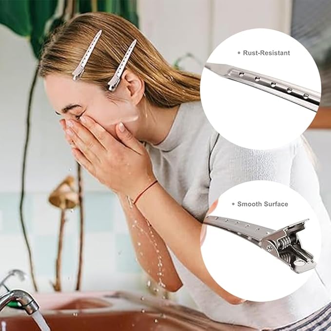 2 in 1 Bangs Hair Rollers with Clip Hair Styling Clips Set,4 Pcs Volumizing Hair Clips Root Lifting Clips,4 Pcs Metal Duck Billed Hair Clips for Styling Sectioning