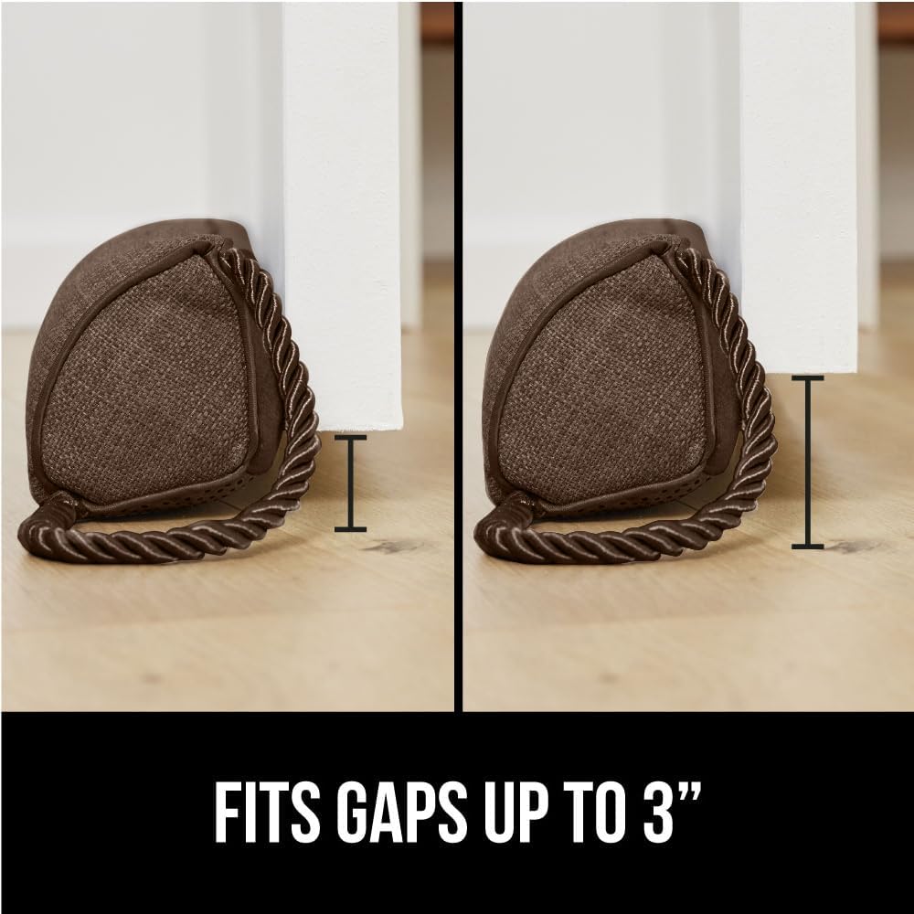 GORILLA GRIP Door Draft Stopper for Bottom of Doors, Weather Stripping Seal Blocks Hot Air, Noise, Bugs, Keeps Cold AC in, Sound Proofing Easy Install Gap Filler, Home Essentials, 38 Inch, Brown