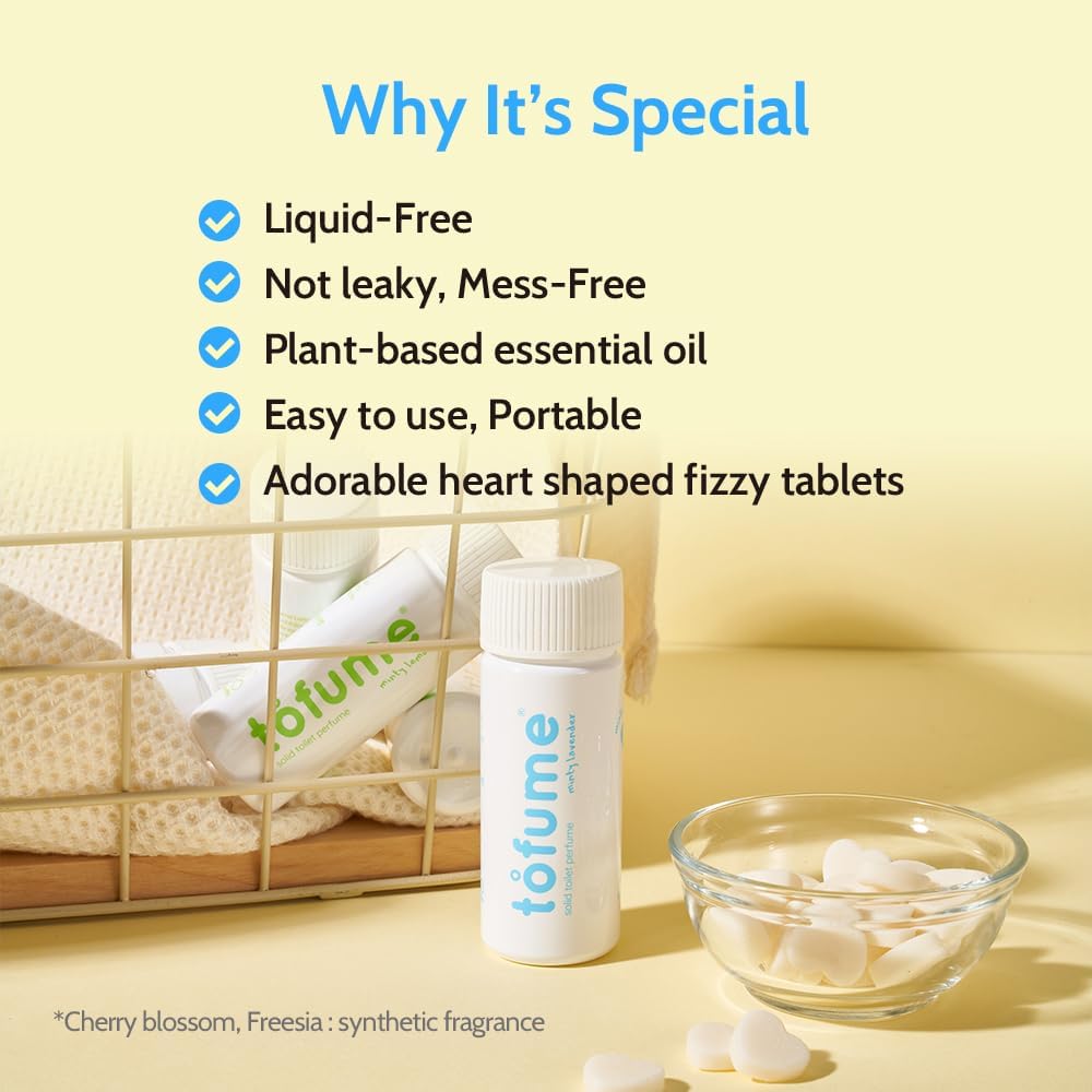 Effervescent Bathroom Air Freshener - Fresh Minty Lemon - Toilet Deodorizer, Bathroom Odor Eliminator, Toilet Freshener, Flushable Air Freshener Toilet Tablets, 1 Pack (30 Tablets)
