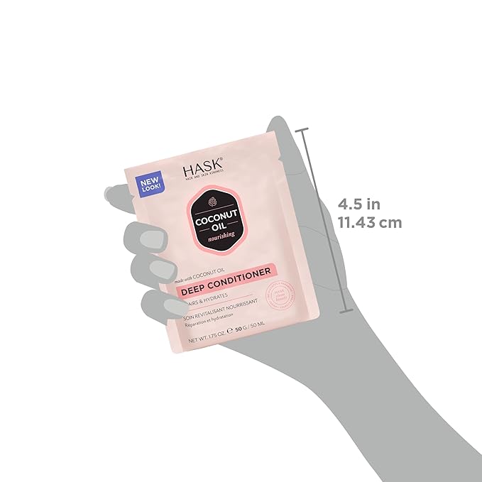 HASK Coconut Nourishing Dry Shampoo Duo (4.3oz-Qty 2) & Coconut Nourishing Deep Conditioner Packette, Aluminum-Free, Sulfate-Free, Paraben-Free, Color Safe, for All Hair Types