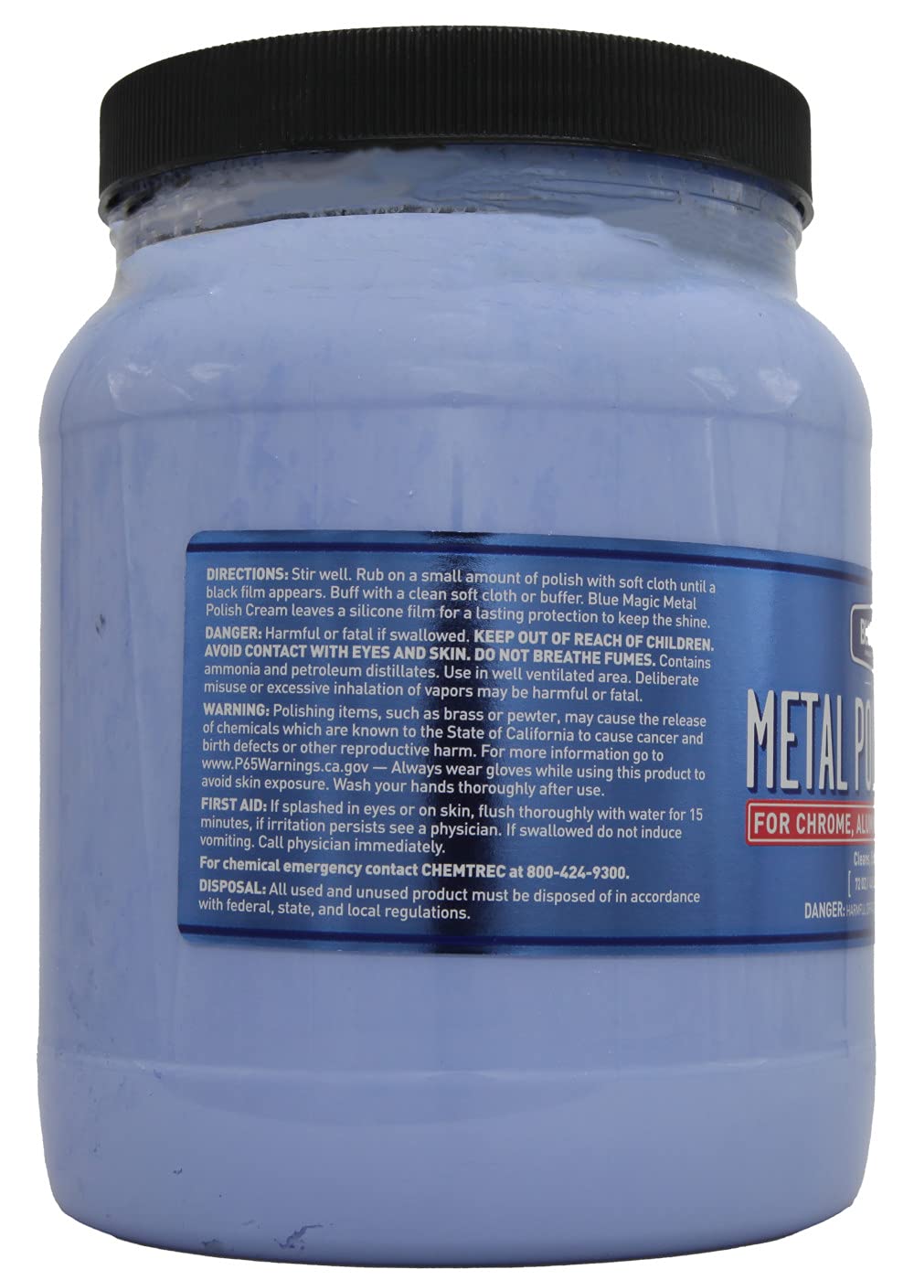 Blue Magic 550 Metal Polish Cream Non-Abrasive Tarnish and Oxidation Remover for Chrome, Aluminium, Brass, Copper, Sterling Silver and Stainless Steel, 72.oz., Pack of 1