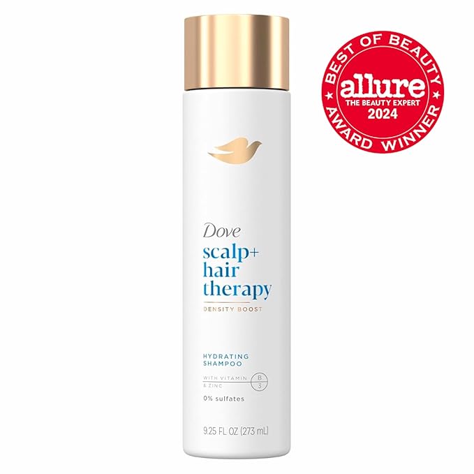 Dove Density Boost Hydrating Shampoo Scalp + Hair Therapy for Gentle Cleansing, with Vitamin B3, Zinc and 0% sulfates, 9.25 oz