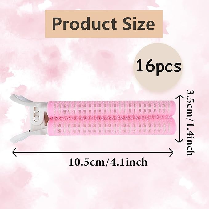 16 PCS Volume Hair Roller Clips Root Clips for Instant Volumizing and Fluffy Hairstyles for Women (Pink)