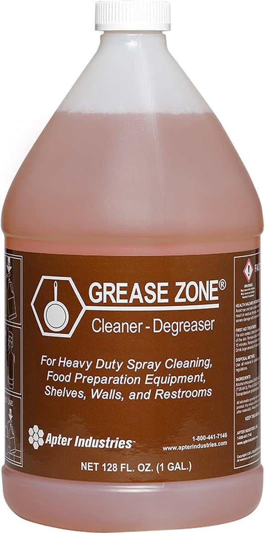 Grease Zone Food Safe Degreaser & All-Purpose Cleaner – Concentrated Restaurant Cleaning Degreaser for Fryer Boil Out & Kitchen Surfaces, 1 Gallon
