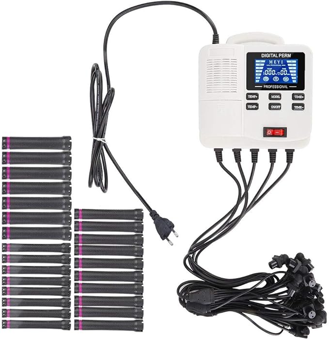 Professional Curling Roller,Small Portable Digital PTC Heating Hair Perm Machine with Hair Roller Styling Tool (EU Plug)
