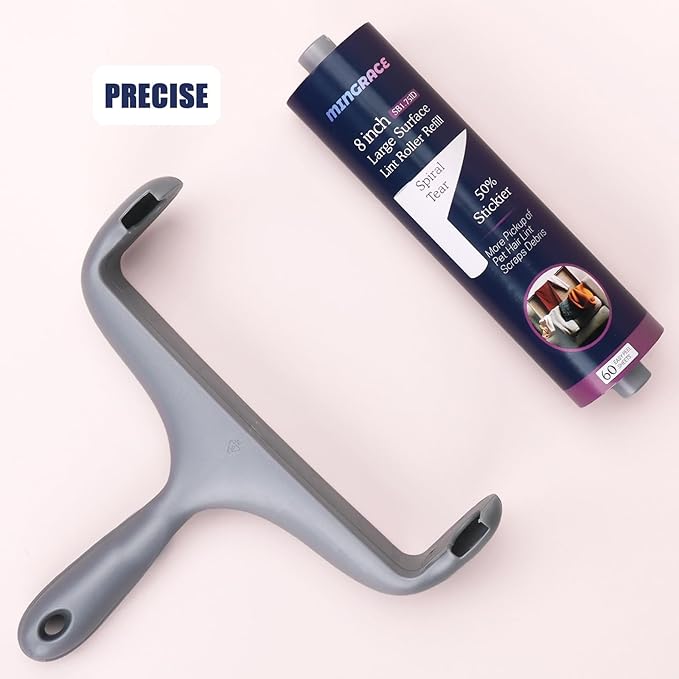 8 inch Wide Lint Roller Refills Compatible with Scotch Brite 50% Stickier Large Surface Roller Refill, Works Great On Pet Hair, 60 Sheets per Refill, Pack of 6, 360 Sheets Total