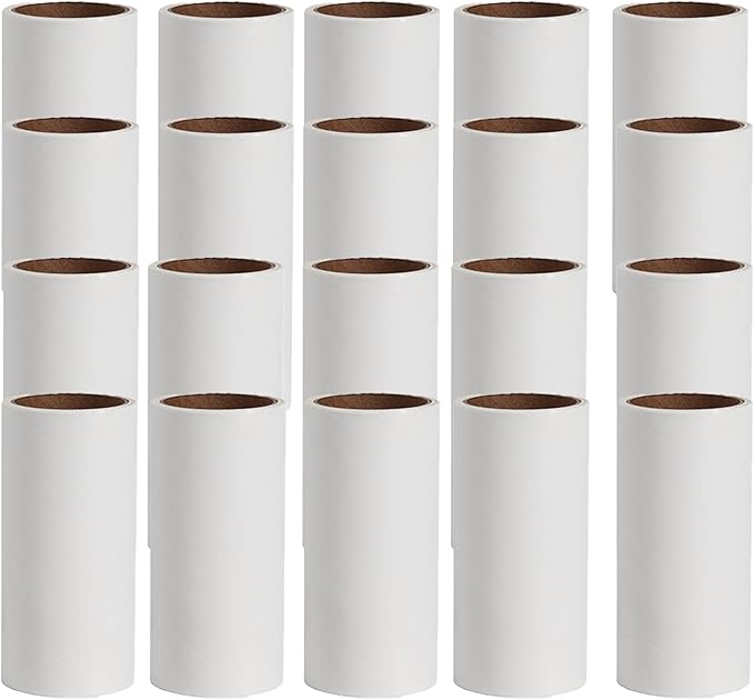 Lint Roller Refills,Extra Sticky Lint Roller Replacement Refills Only, Inside Diameter 1.5 inch, 60 Sheets per Roll (Pack of 20, Total 1200 Sheets, 4 inch)