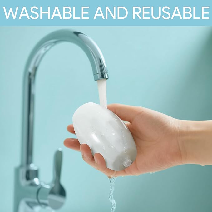 2 PCS Reusable Lint Rollers for Pet Hair Extra Sticky, Mini Portable Travel Lint Roller, Washable, Super-Sticky Gel Balls for Dust, Debris, and Hair(White)