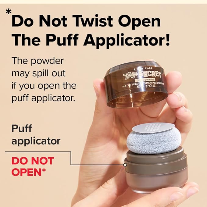 I DEW CARE Biotin Clarifying Dry Shampoo - Tap Secret Dark Brown Limited Edition | Strengthening & Volumizing, Powder Type, Refillable, Travel size, Non-aerosol, Brunette, Korean Ginseng, 0.27 Oz