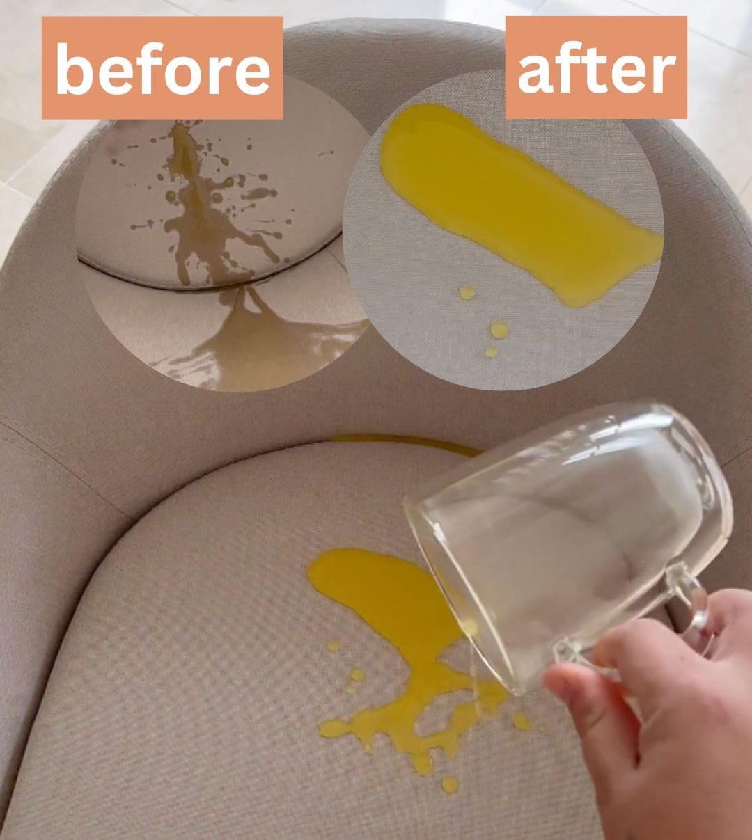 Fabric Protector and Stain Resistant Spray - Upholstery Fabric Spray for Stain Guard for Carpet, Shoes, Couch, Sofa - Non Toxic Water Based Furniture Protector - 25.4 Fl. Oz.