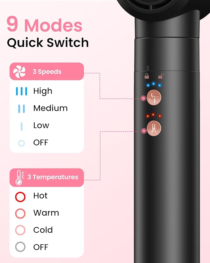 5 in 1 Hair Dryer Brush Blow Dryer, High-Speed Blowout Brush Set with 2 Auto Wrap Curlers for Curling, Straightening, Volumizing, Fast Drying & Frizz-Free Styling for All Hair Types