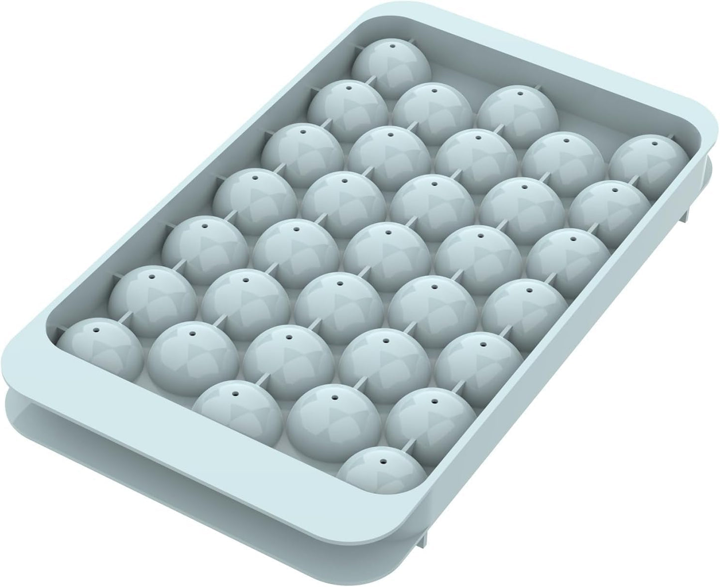 WIBIMEN Ice Cube Tray with Lid - Round Ice Tray for Freezer with Lid - Ice Cube Trays for Freezer (One Tray Only)