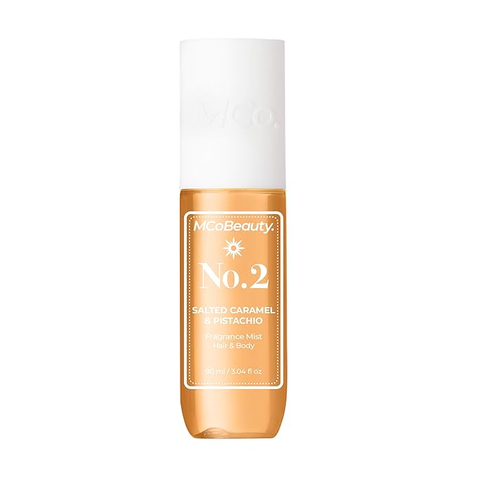 MCoBeauty - Fragrance Mist No.2 – Light Body and Hair Spray with Pistachio, Sandalwood, Caramel and Vanilla - Gifts for Women, Cute Stuff, Feminine Spray, Self Care Gifts for Women - 90ml Bottle