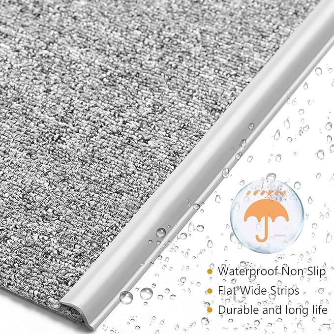 Self Adhesive Carpet Transition Strip with Edge Trim, Designed for Seamless Transitions from Carpet to Tile or Vinyl Floors, Perfect for Doorways.(Brown,10ft)