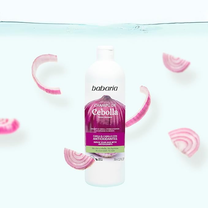 Babaria Onion Shampoo - No Smell, No Tears - Hydrating - Improves Hair Growth and Shine - Reduces Itchy Scalp, Dandruff, and Frizz - 2 pc