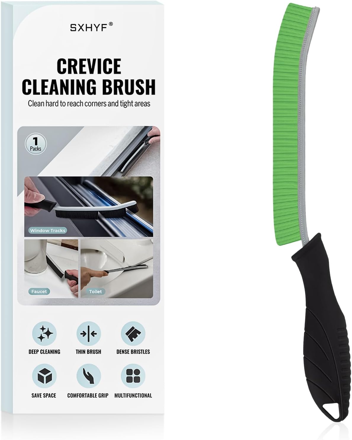 SXhyf Cleaning Brush - Hard Bristle Crevice Cleaning Brush, Multifunctional Gap Scrub Brush, Kitchen Essentials, Bathroom Cleaner Tools for Household Use, Home, Window, Toilet, Stove