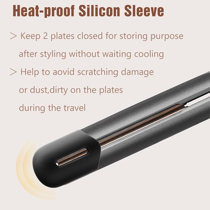 NITION Ceramic Tourmaline Flat Irons for Hair LCD Hair Straightener MCH Fast Straightening for Healthy Styling. 6 Temperature Levels 265-450°F Adjustable for All Hair. Travel Pouch Bag Included. Black