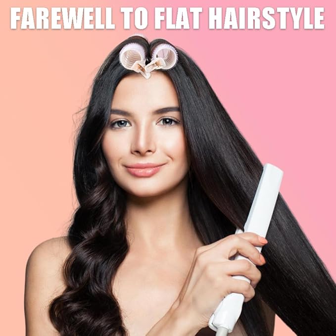 2 in 1 Bangs Hair Rollers with Clip Hair Styling Clips Set,Volumizing Clips Root Lifting,Portable Bangs Curler DIY Volume Clip for Fluffy Hairstyles,4 PCS