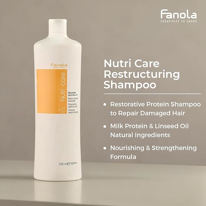 Restructuring Hair Shampoo for Women & Men - Moisturizing Shampoo for Dry Hair Enriched with Milk Protein - Repairing, Nourishing, Anti-Frizz Formula for Dry & Brittle Strands (33.8 Fl oz)
