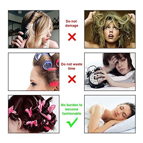 Foam Hair Curlers, Pillow Cloth Hair Rollers,No Heat Sleeping Soft Sponge Rollers for Long, Short, Thick & Thin Hair Spiral Curls Hair Styling Rollers (4colors)