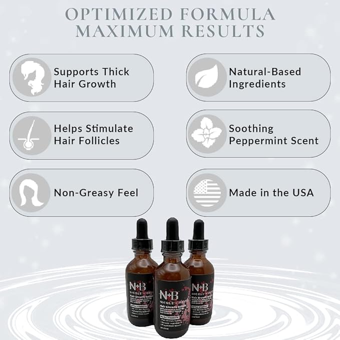 N+B Hair Growth Serum - Helps Promote Thicker, Fuller, & Healthier Hair w/Biotin, Natural-Based Formula, Helps Prevent Hair Fall & Thinning, For Women In All Hair Types - 2oz.