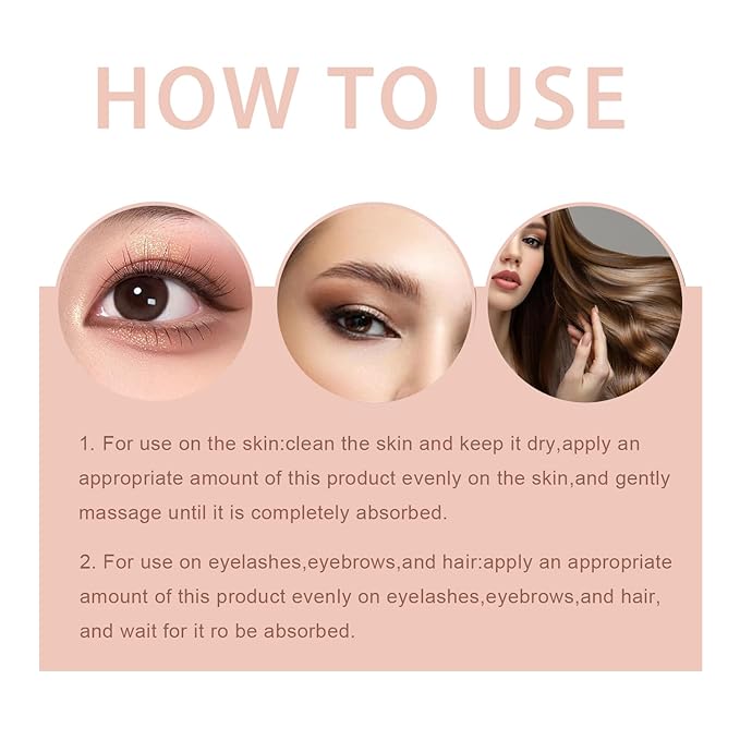 Organic Castor Oil with Rose Quartz Roller, Cold-Pressed Pure Organic Castor Oil Roller Ball for Hair Growth, Eyelashes, Eyebrows & Skin 1pcs