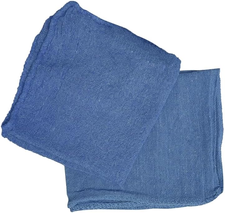 Shop Towels (Blue, 216) - Bulk Cleaning Towel in a Bag, Mechanic Cotton Wipes for Car Maintenance, Auto Mechanics & Garage, Wipe Grease & Oil, Machine Wash & Reusable