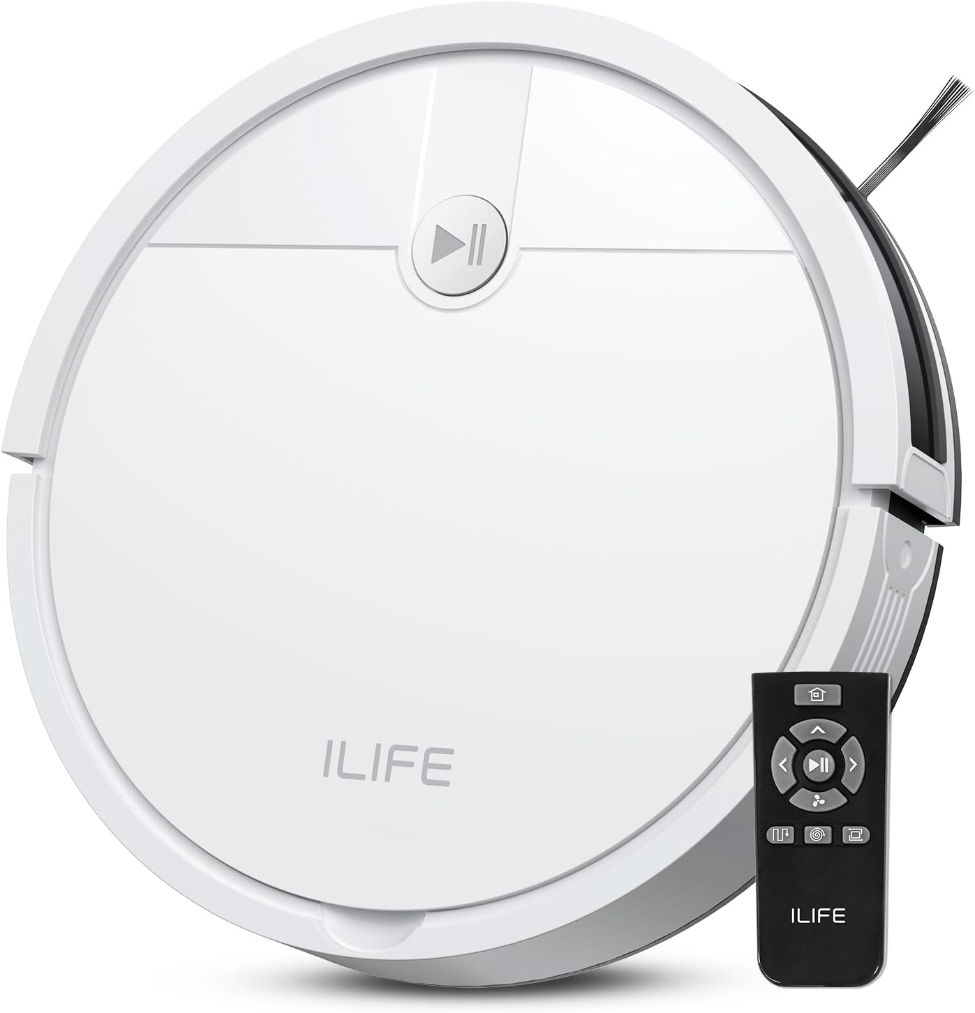 ILIFE V2 Robot Vacuum Cleaner, Tangle-Free Suction, 120 Mins Runtime, Slim, Self-Charging Robotic Vacuum Cleaner, Ideal for Pet Hair and Hard Floors