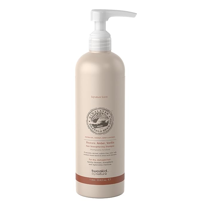 Tweak’d by Nature - Restore Hair Strengthening Shampoo for Damaged Hair, Moisturizing Shampoo, Sulfate Free, Paraben Free, Hydrating Hair Care for Instant Shine and Softness (33.8oz)